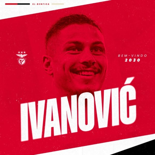 官方：本菲卡签下圣吉罗斯21岁五号位伊万诺维奇，总价2780万欧