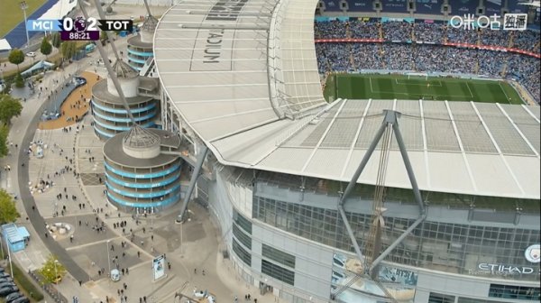 88分钟仍0-2追赶  热刺，不少曼城球迷提前离场