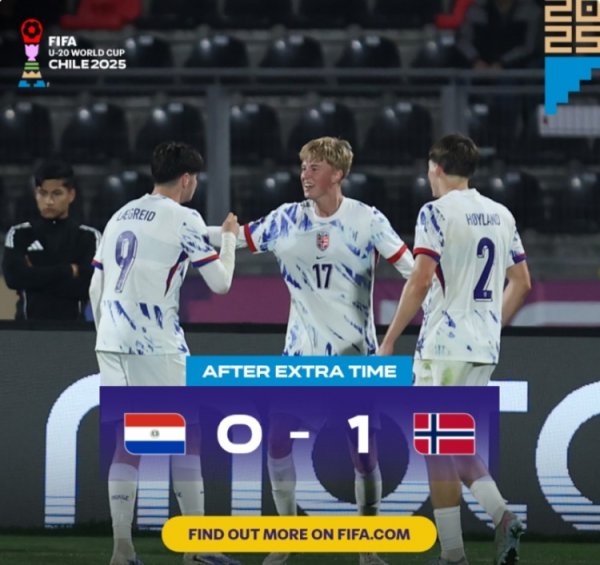 创造历史！挪威U20队1-0致胜球  巴拉圭队，晋级下一轮  世青赛8强将战法国