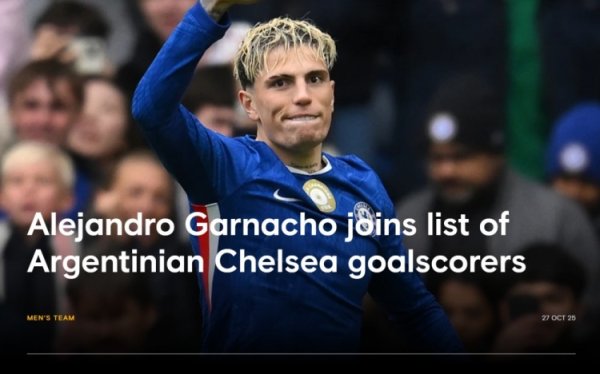 曾为切尔西得分  的阿根廷球员：贝隆、克雷斯波在列，加纳乔第6人