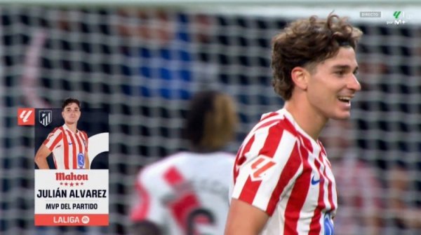 戴帽+世界波致胜球  ！阿尔瓦雷斯当选马竞3-2巴列卡诺一役全场最佳